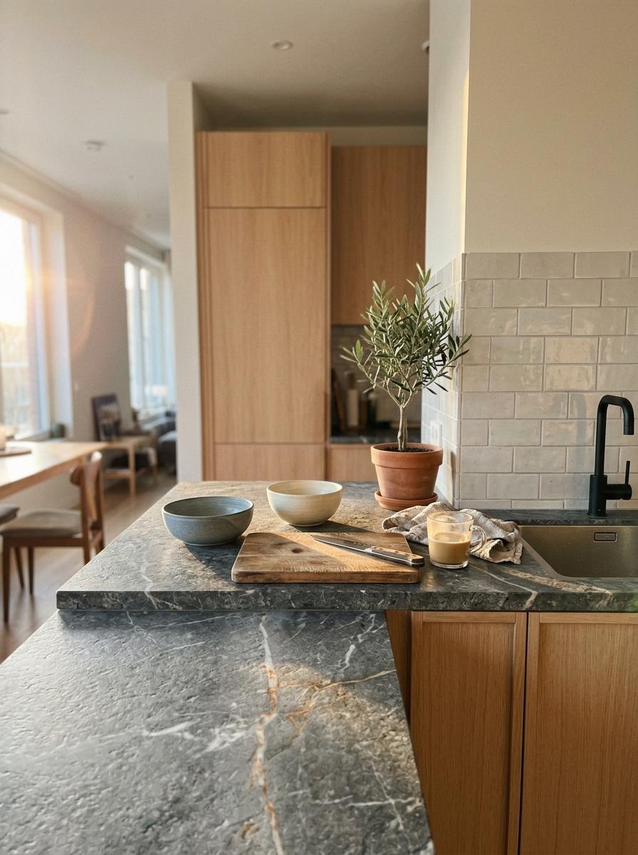 Achieving Balance With Textured Japandi Kitchen Countertops