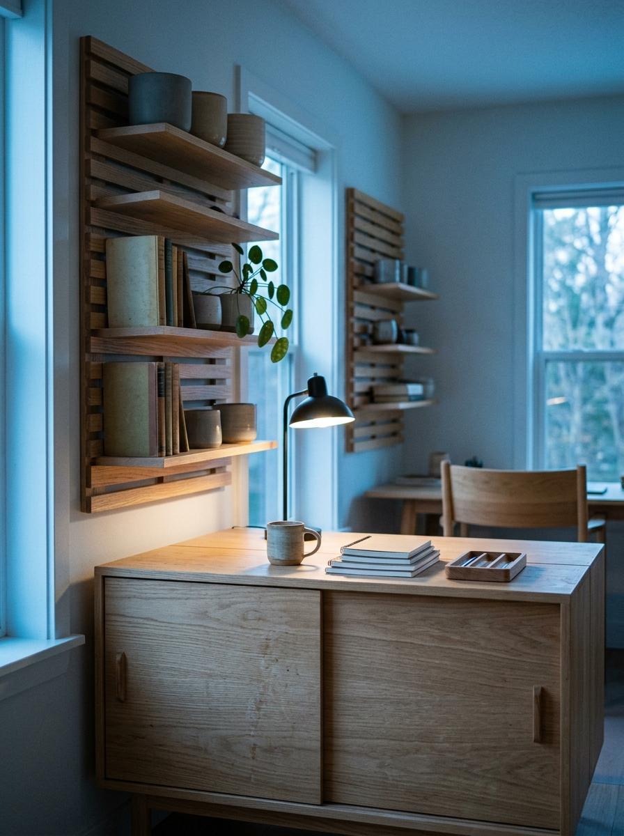 Aesthetic Storage Solutions For A Cohesive Japandi Office