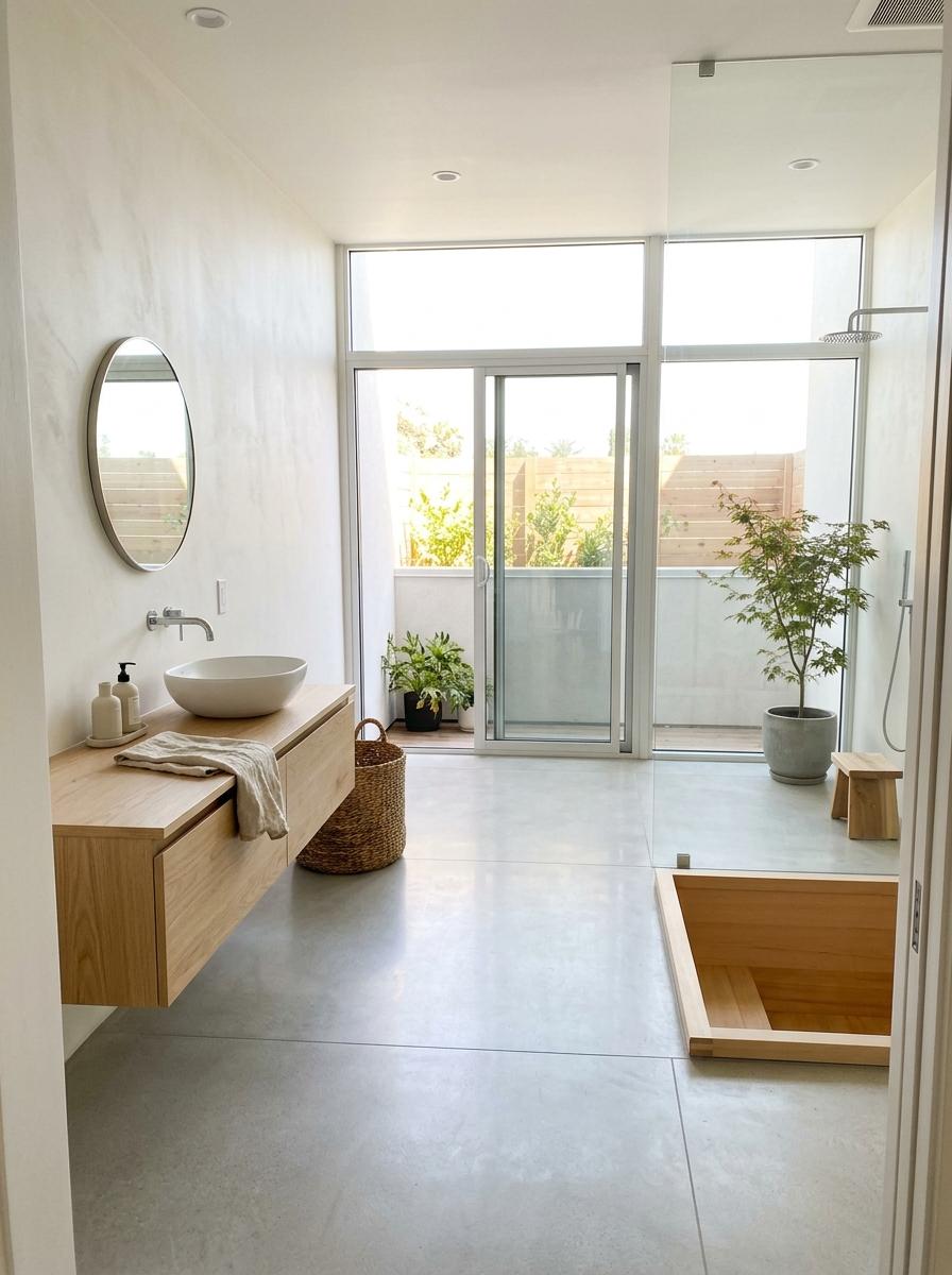 An Airy And Open Concept Modern Japandi Bathroom Tour