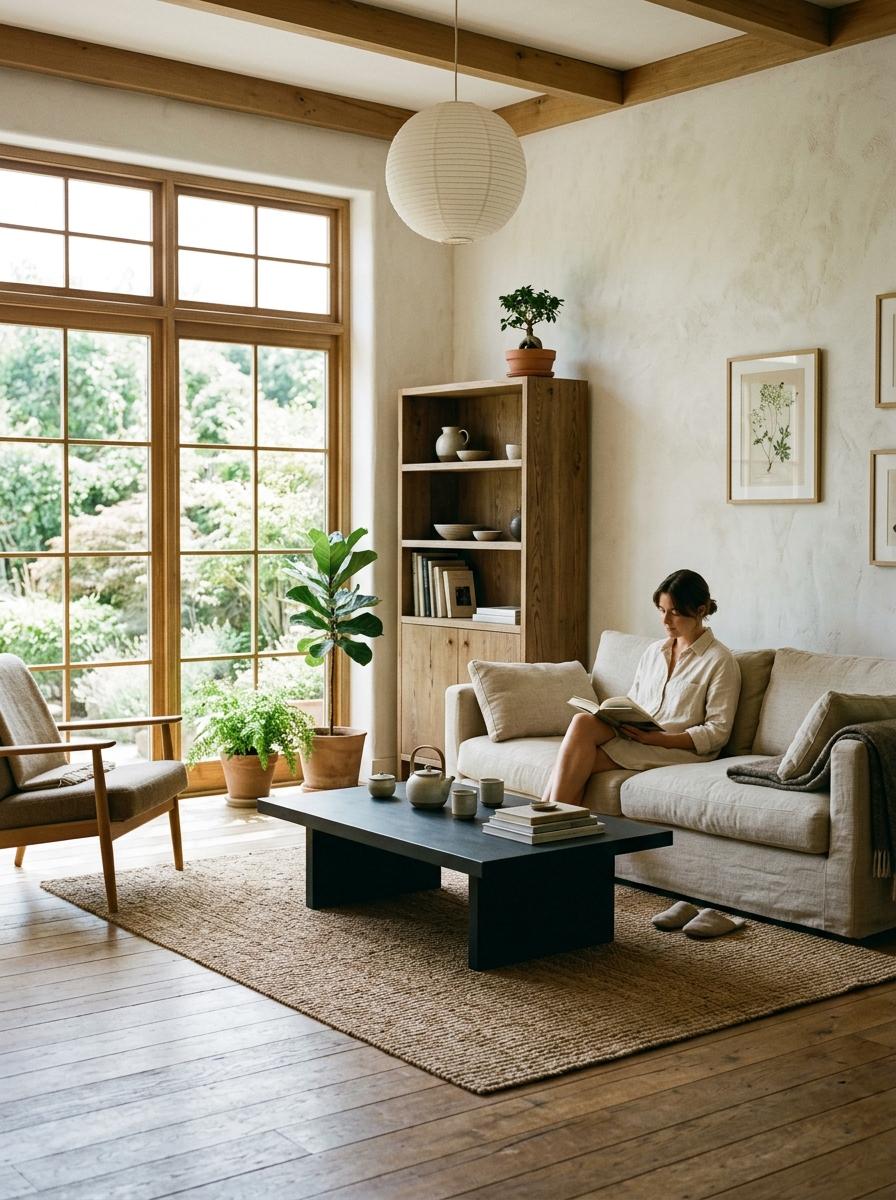 An Authentic Look At Natural Japandi Living Room Aesthetics