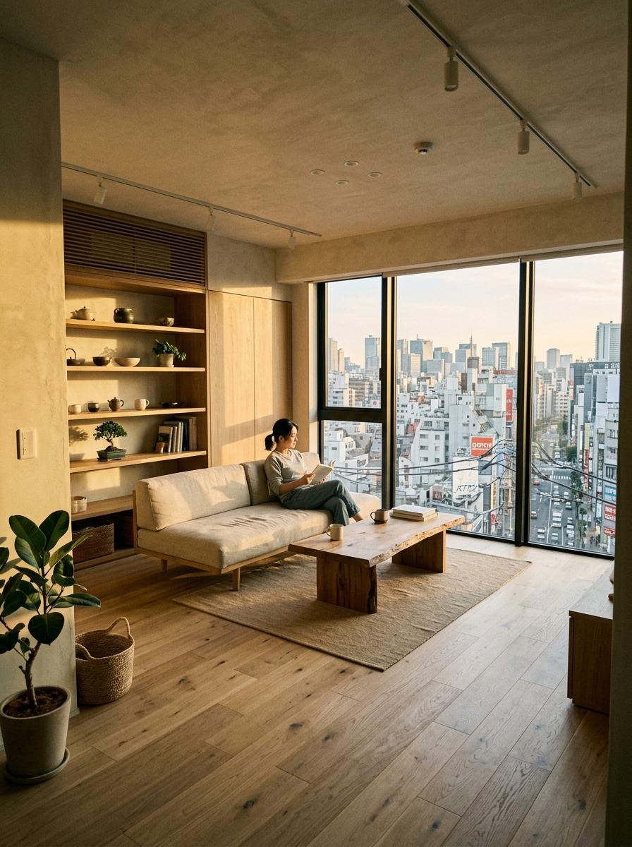 An Open And Airy Minimalist Japandi Living Room Tour