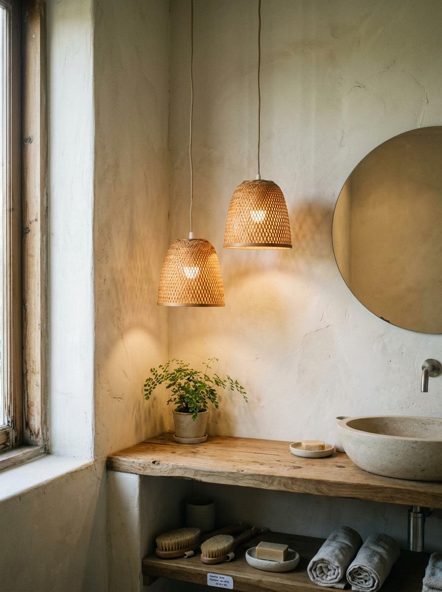 An Organic Approach To Japandi Bathroom Lighting Styles
