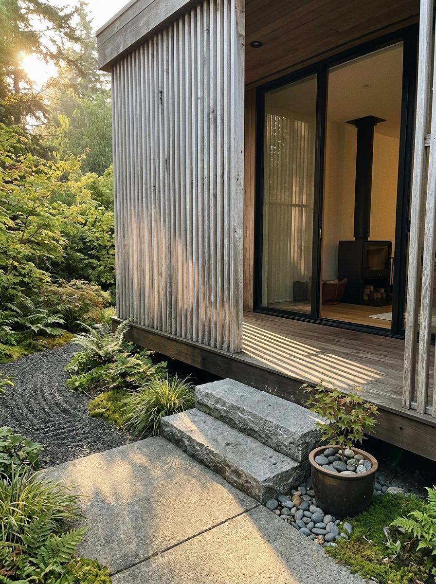 Architectural Details Found In This Modern Japandi Backyard