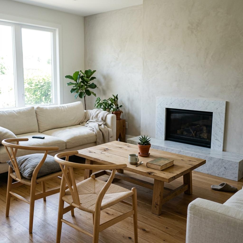 Balanced Beauty Found Within A Modern Japandi Living Space