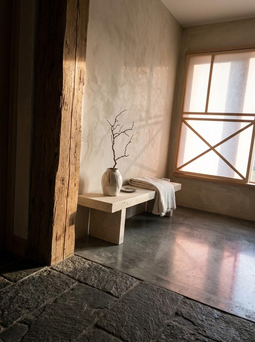 Balancing Texture And Light In A Japandi Entryway