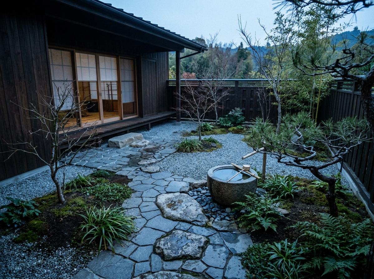 Blending Elements Of Nature Within Japandi Courtyard Design