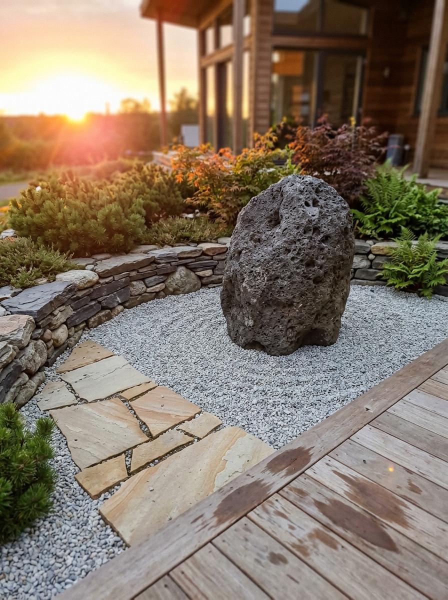 Blending Natural Stones Into A Japandi Style Landscape