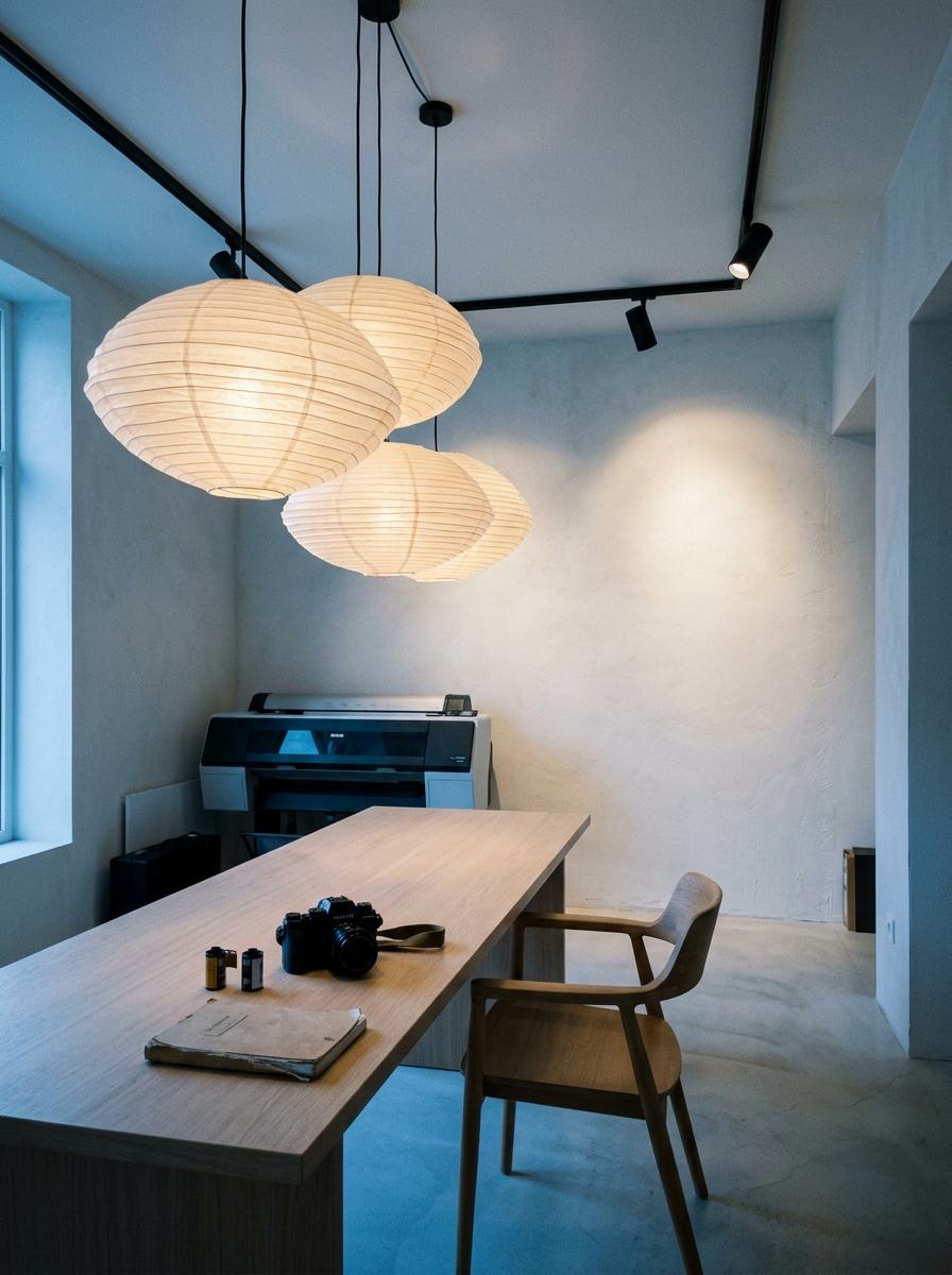 Bright Focus: A Photography Studio Featuring Japandi Office Lighting