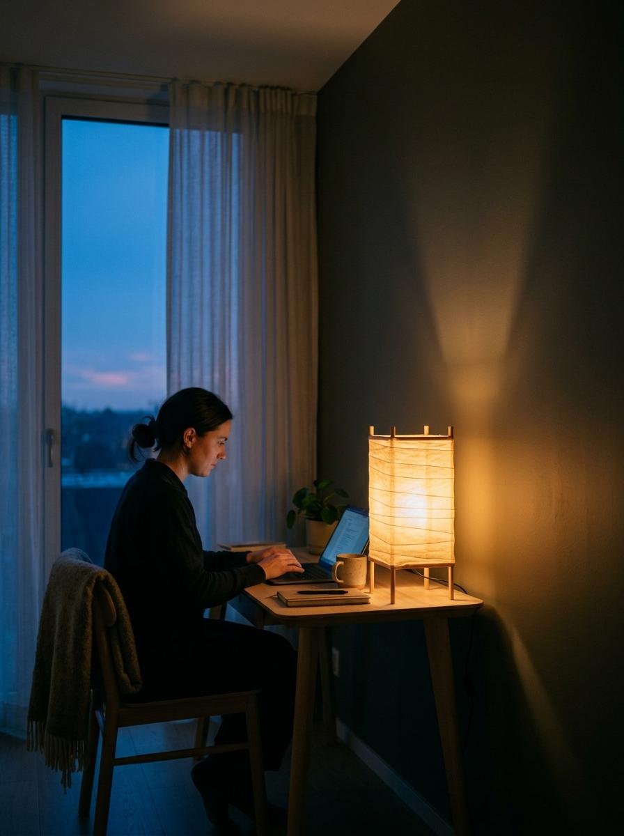 Bring Soft Lighting Into Your New Cozy Japandi Office