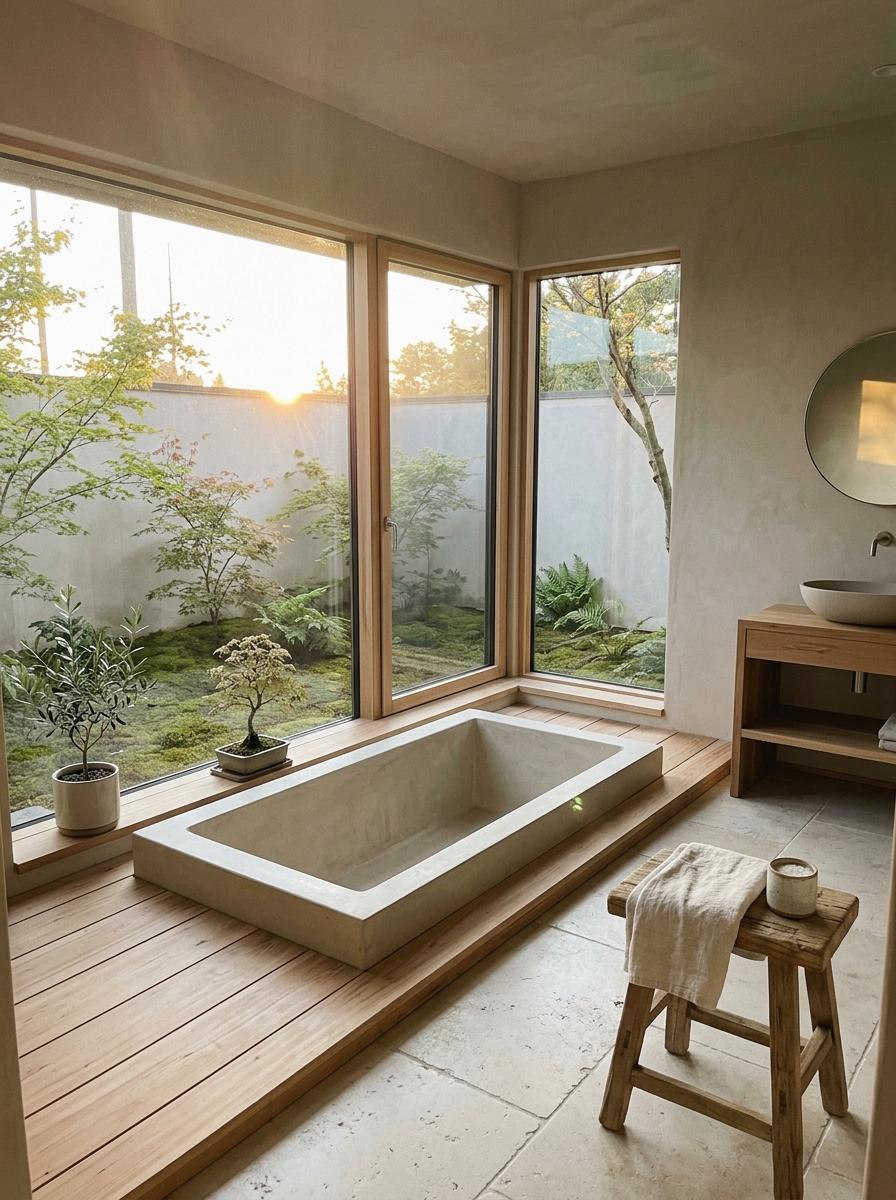 Bring The Outdoors In With Japandi Bathroom Design