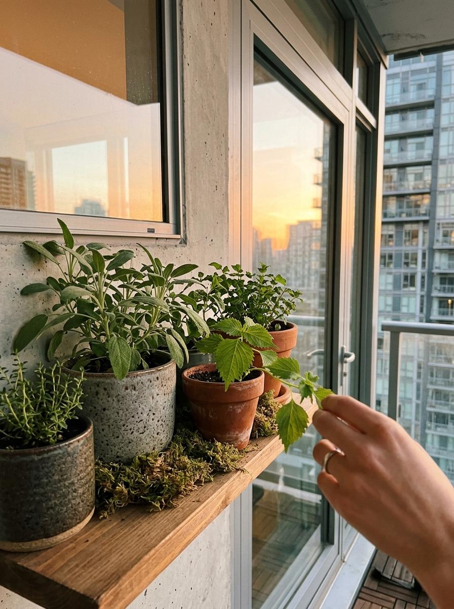 Bringing The Outdoors Inside With A Curated Japandi Herb Garden