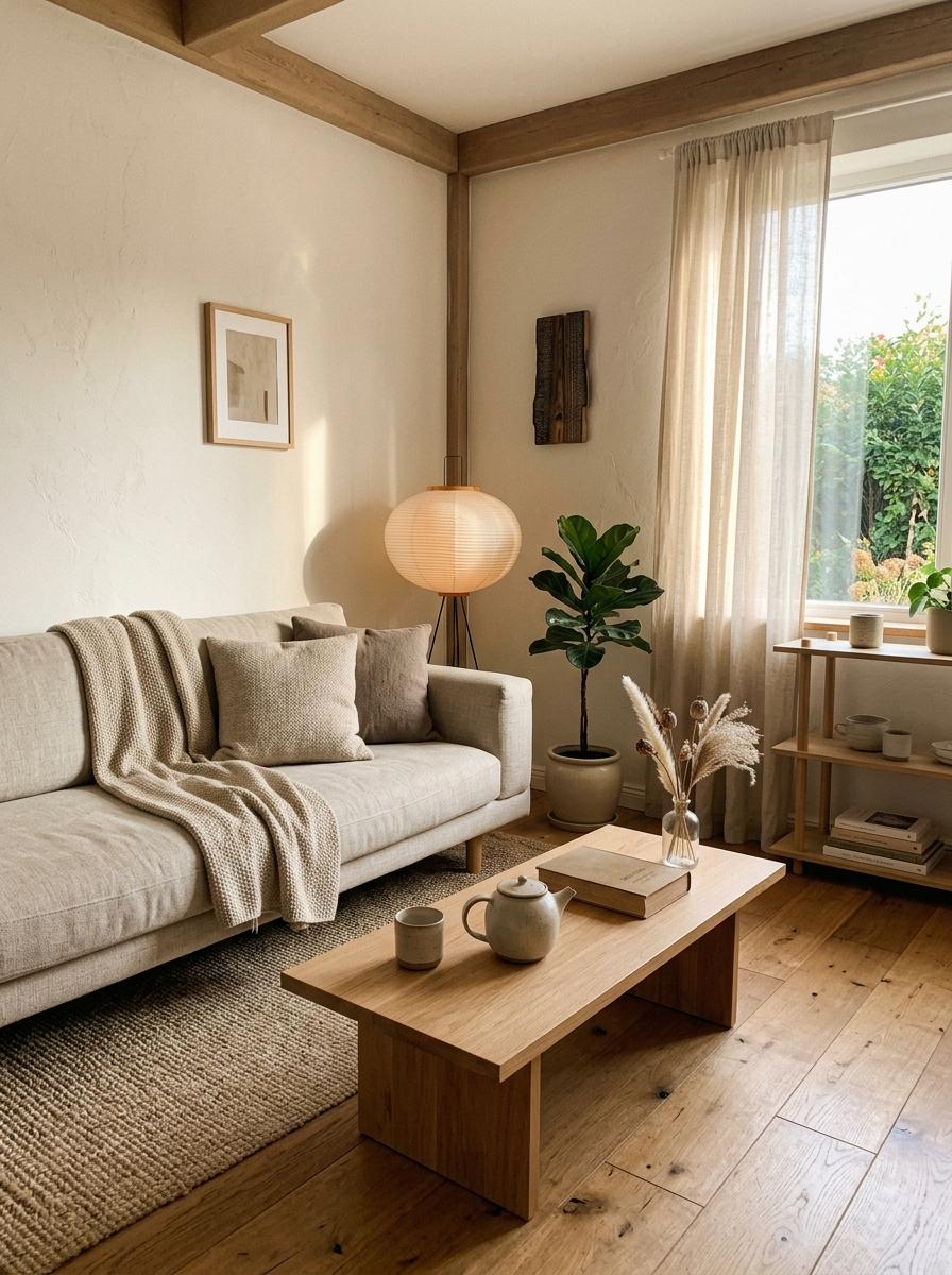 Classic Simplicity Found In A Modern Japandi Living Room Color Palette