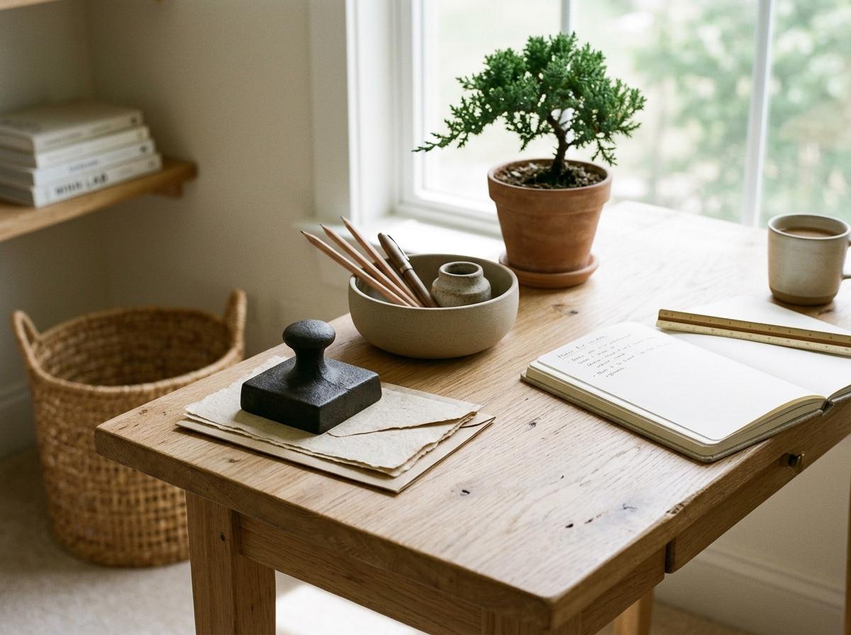 Create A Calm Workspace With Japandi Office Accessories