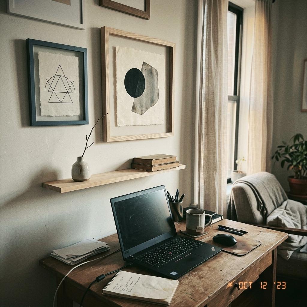 Create A Focused Environment With Geometric Japandi Office Wall Art