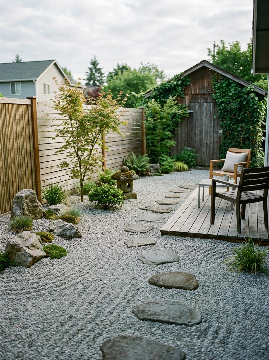 Create A Relaxing Backyard With Japandi Gravel Garden Elements