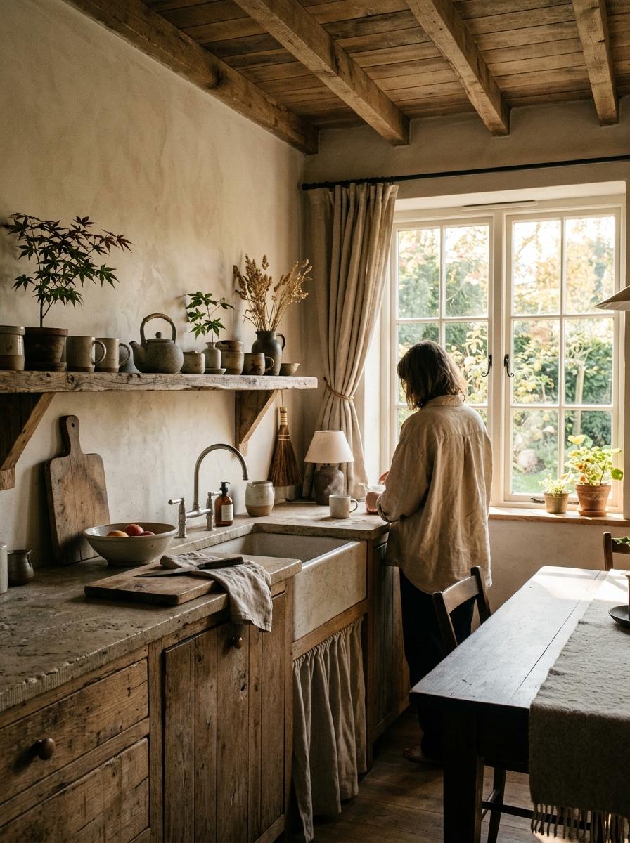 Creating A Cozy Atmosphere Within A Rustic Japandi Kitchen