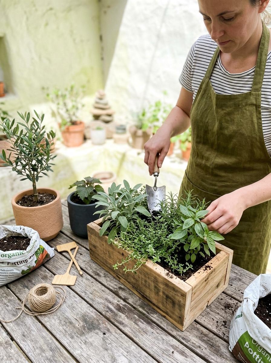 Creating A Living Art Piece With A Japandi Herb Garden