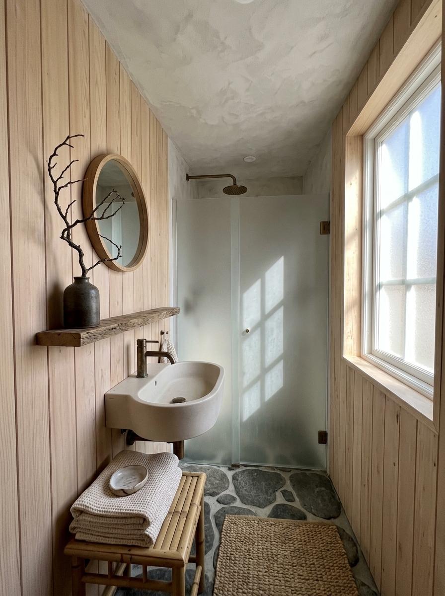 Creating A Quiet Atmosphere In A Small Japandi Bathroom