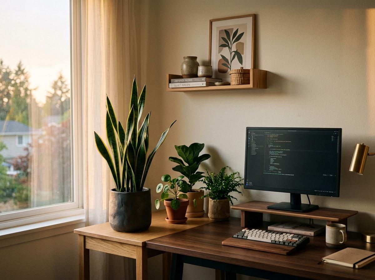 Creating A Quiet Haven With Selected Japandi Office Plants