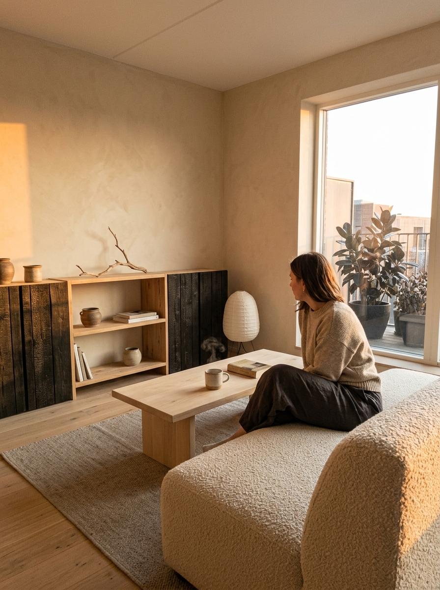 Creating A Warm Atmosphere In A Simple Japandi Living Room