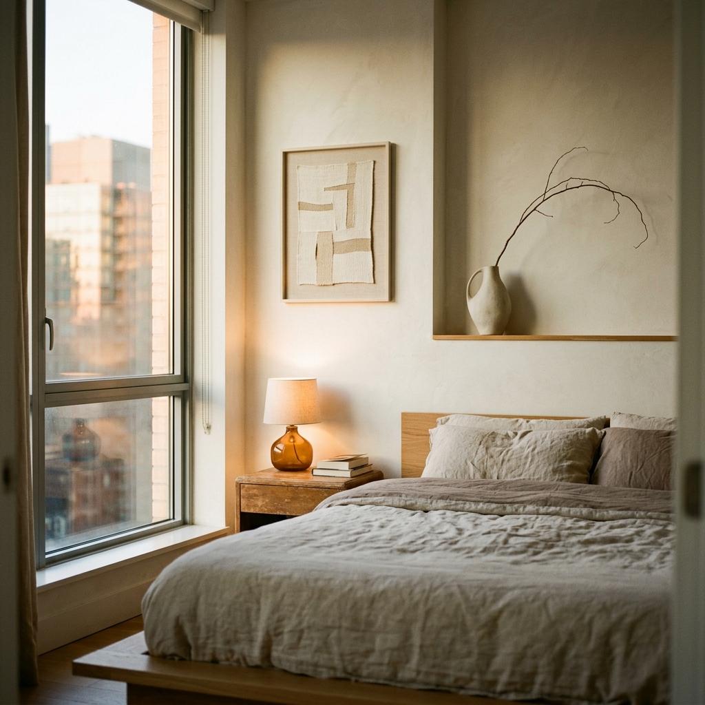 Curate A Quiet Atmosphere With Neutral Japandi Bedroom Wall Decor