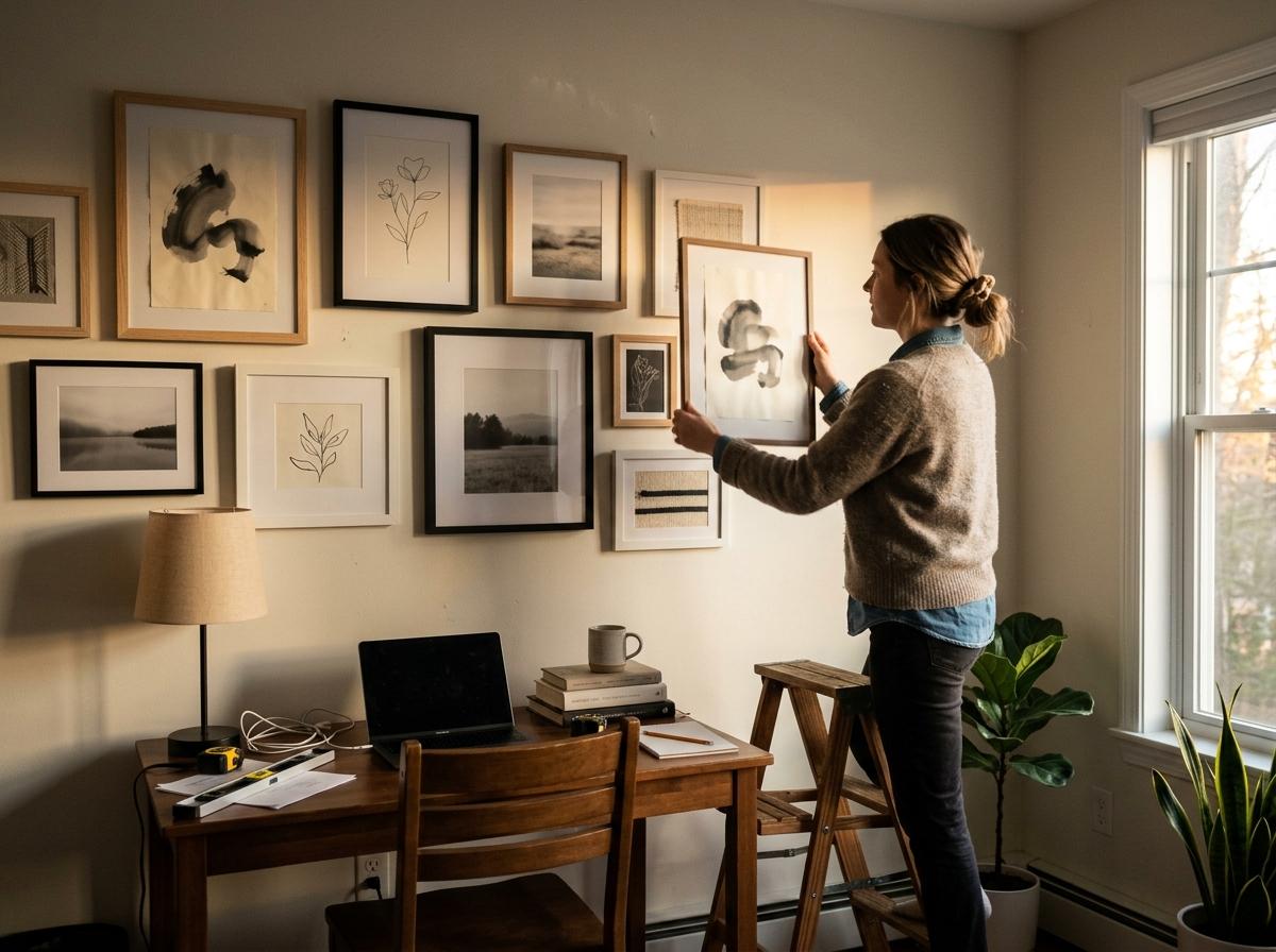 Curating A Gallery Wall With Elegant Japandi Office Wall Art