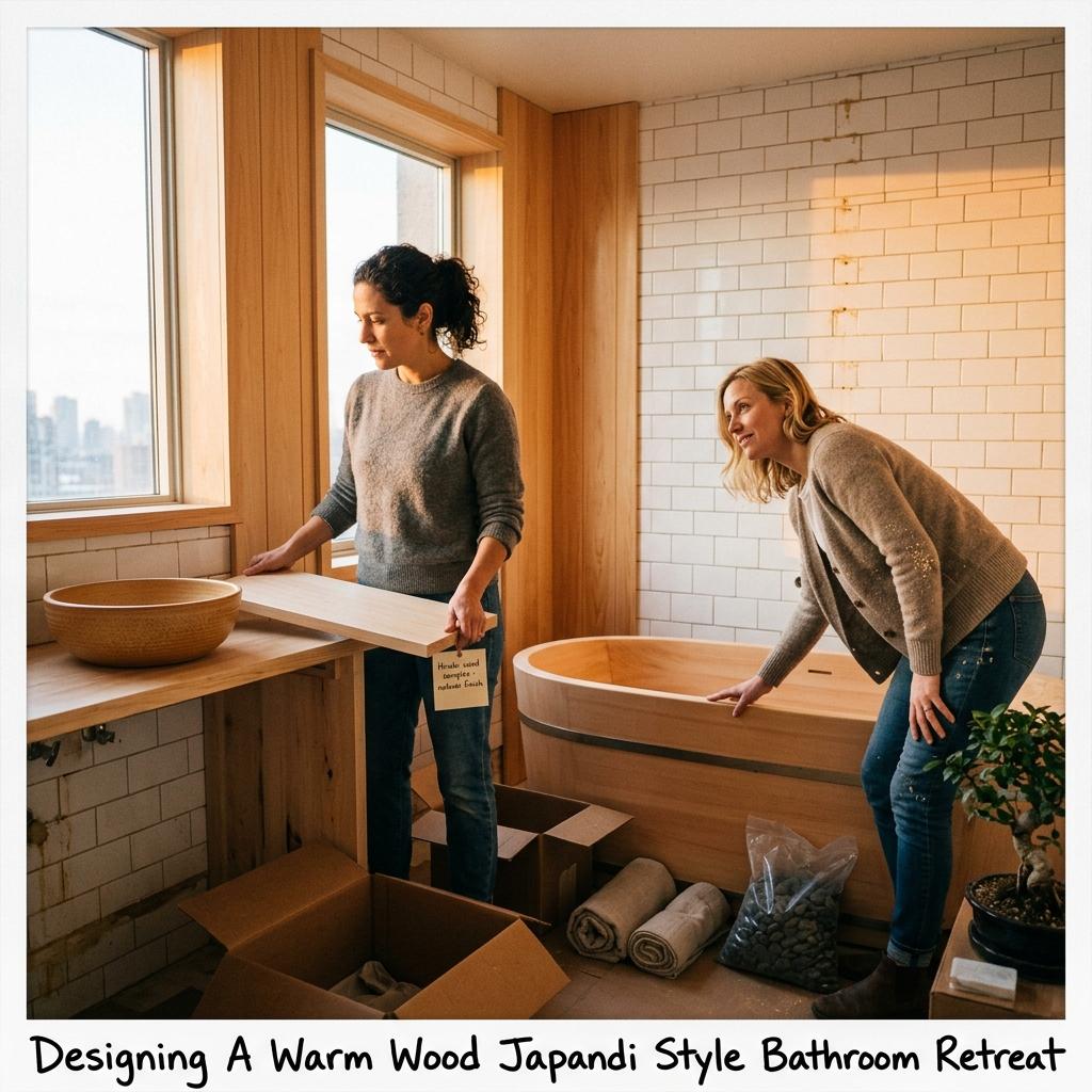Designing A Warm Wood Japandi Style Bathroom Retreat