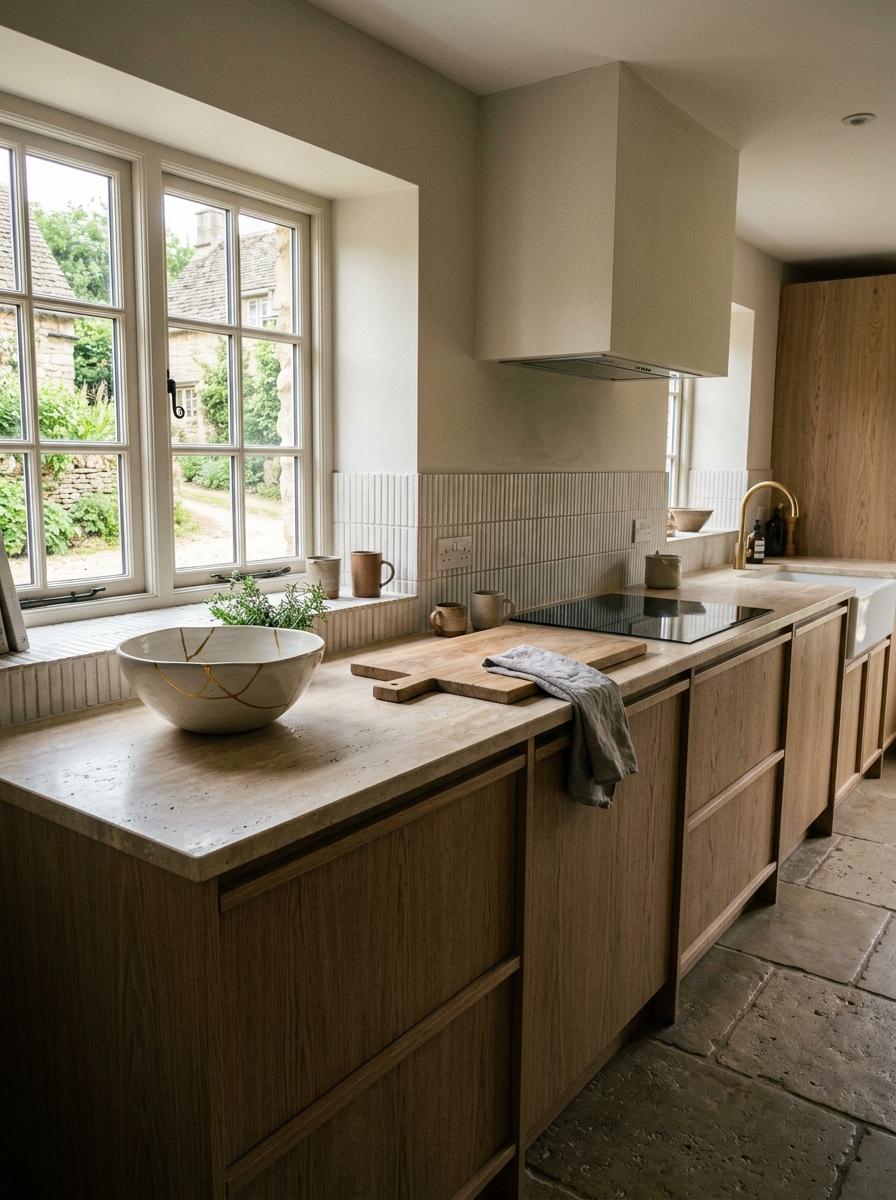 Discover A Charming Rustic Japandi Kitchen With Earthy Tones