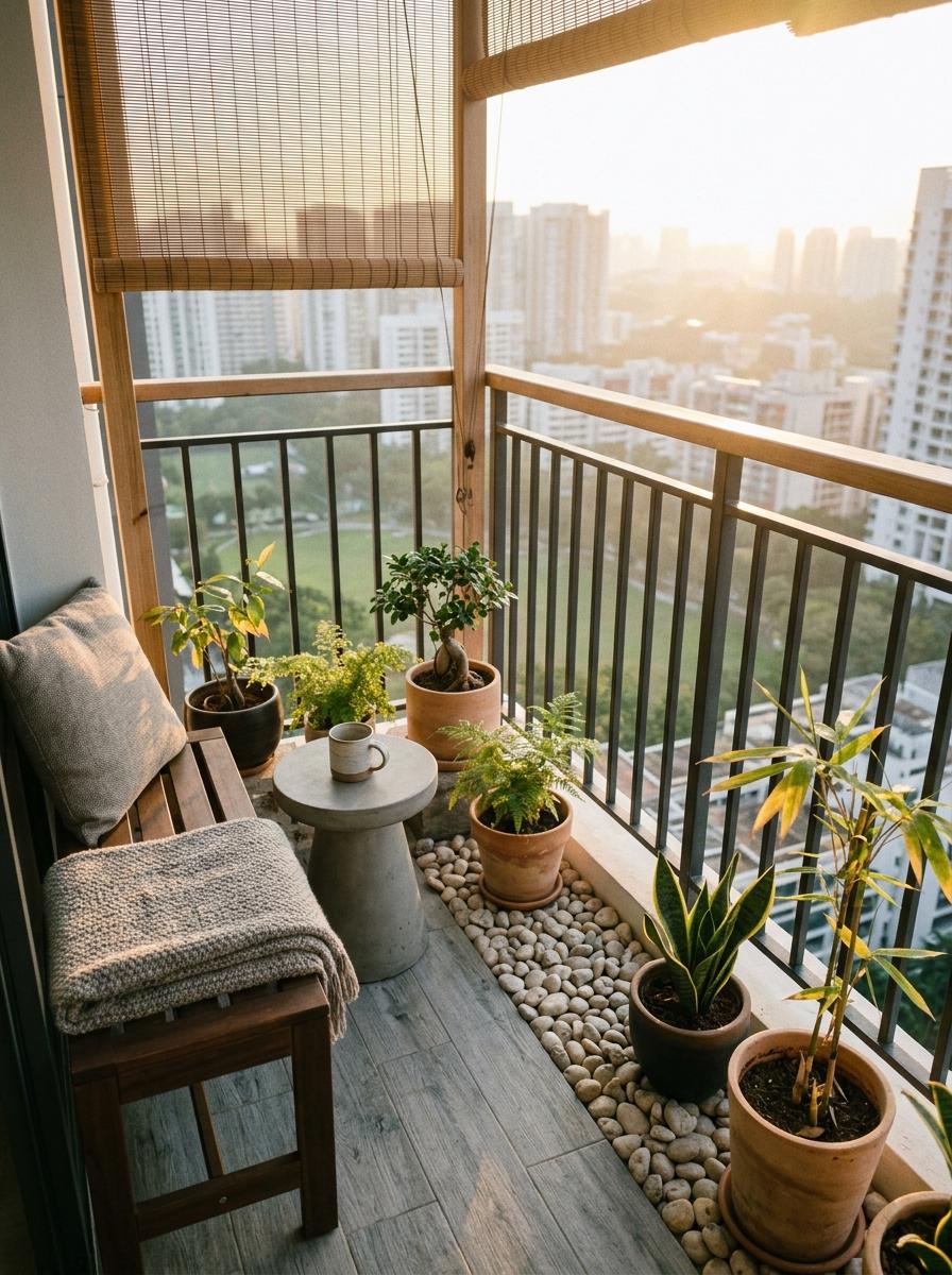 Discover A Quiet Retreat With A Japandi Balcony Garden