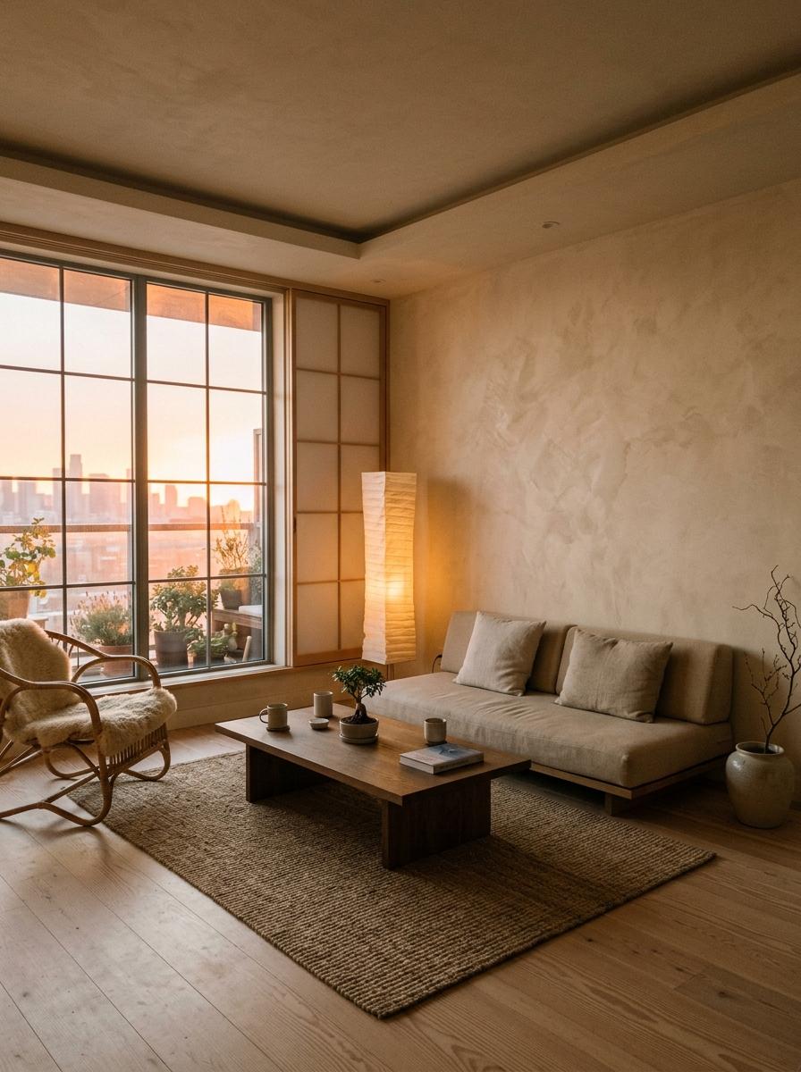 Discover A Thoughtful Zen Japandi Living Room Space