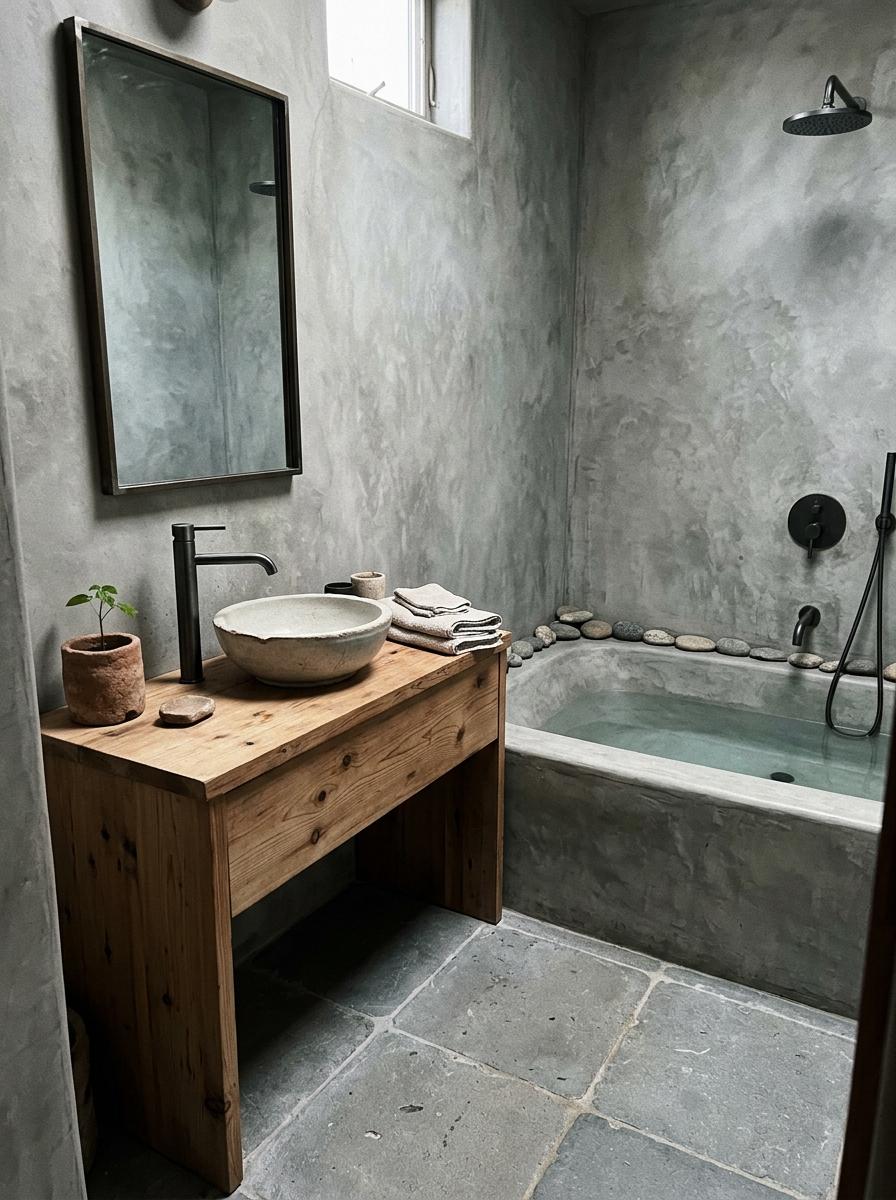 Discover An Earthy Nature Inspired Japandi Bathroom
