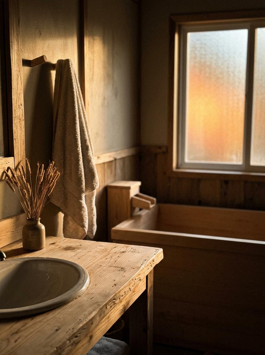 Discover Refined Textures Through Japandi Bathroom Wood Accents