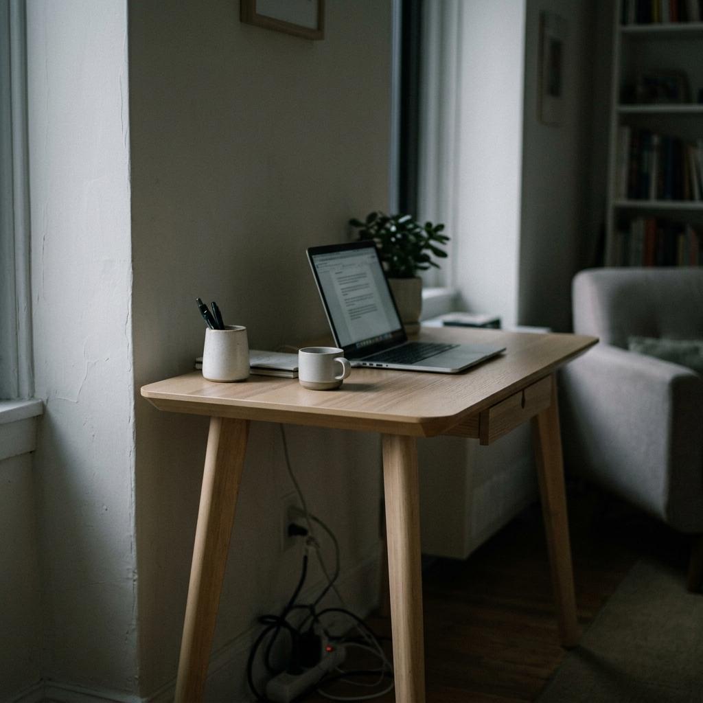 Discover The Balanced Aesthetic Of A Japandi Office Desk