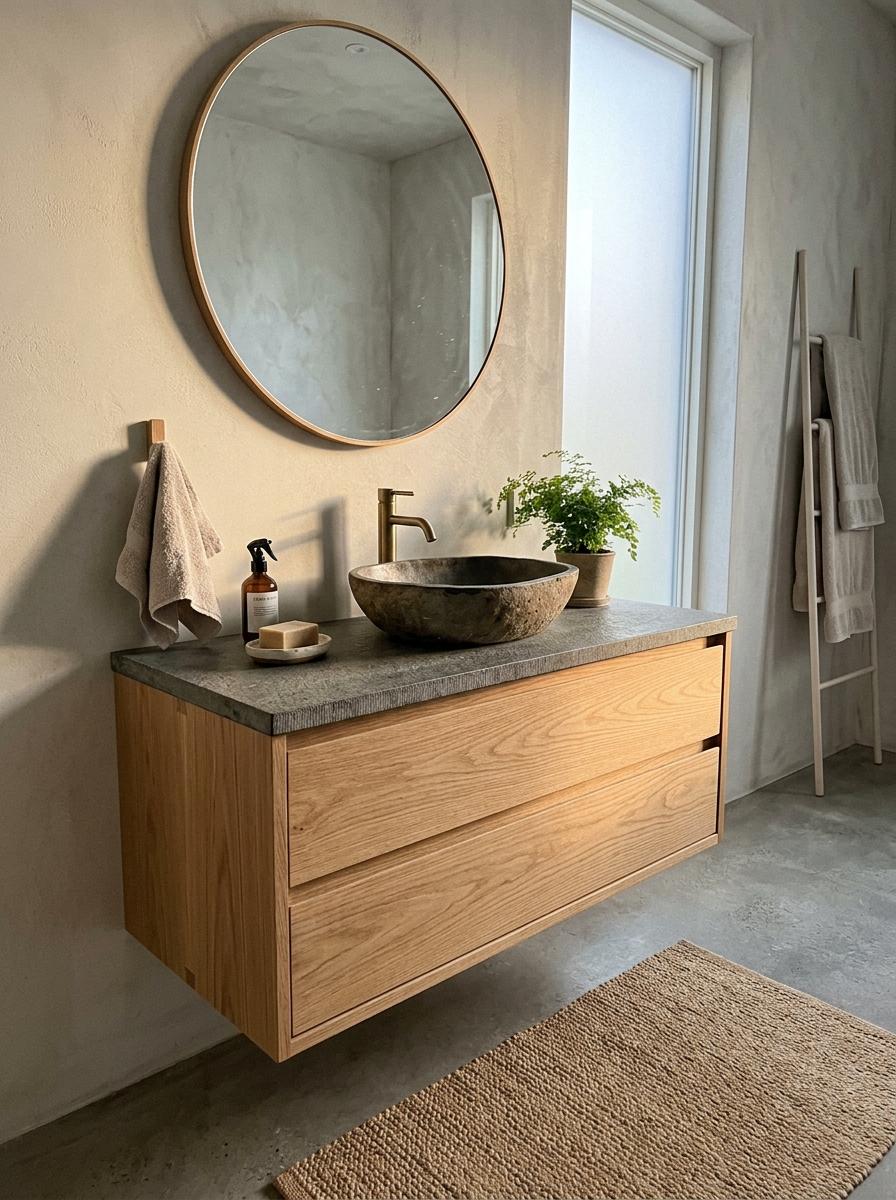 Discover The Beauty Of A Floating Japandi Bathroom Vanity