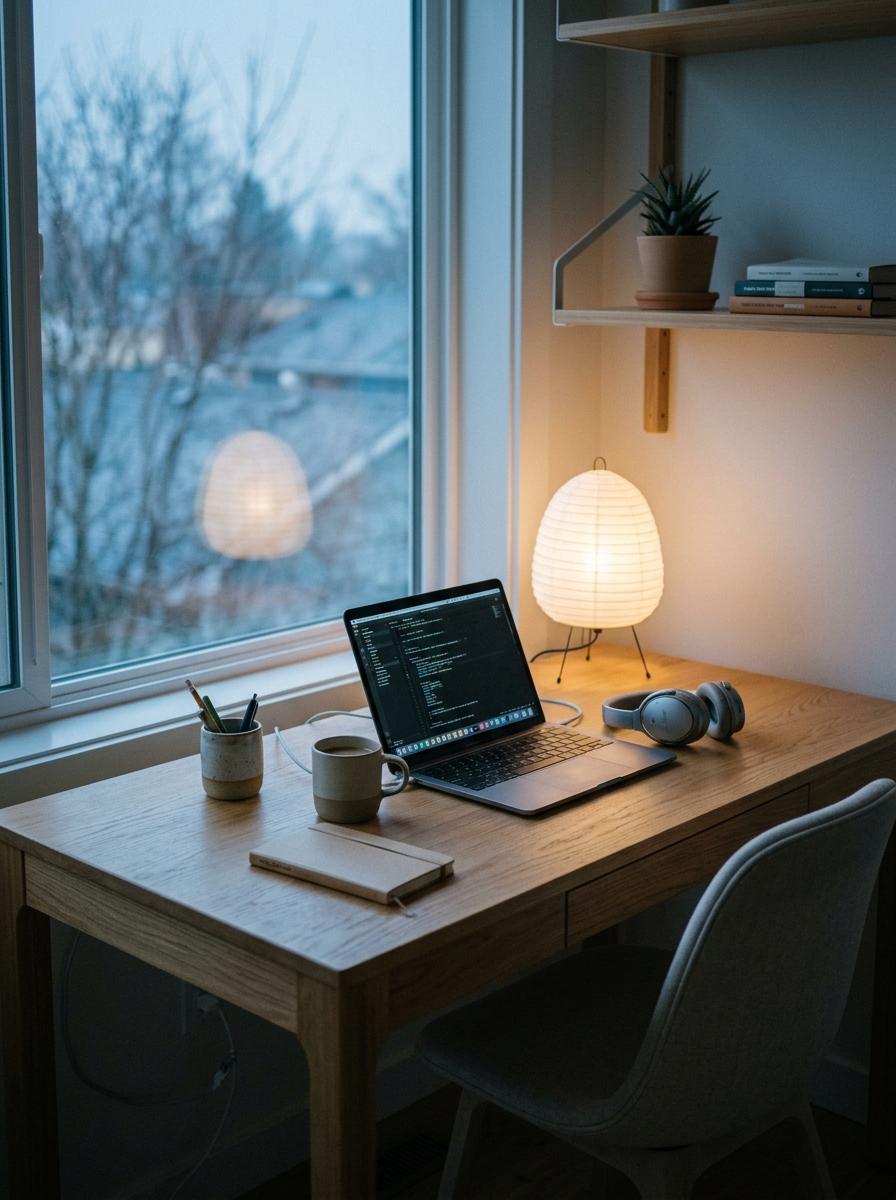 Discover The Practicality Of A Well Organized Minimalist Japandi Office