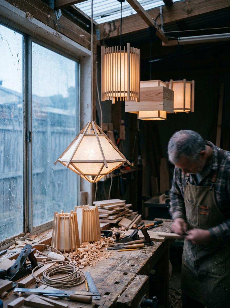 Discover The Warmth Of Handcrafted Wood Japandi Lighting Fixtures