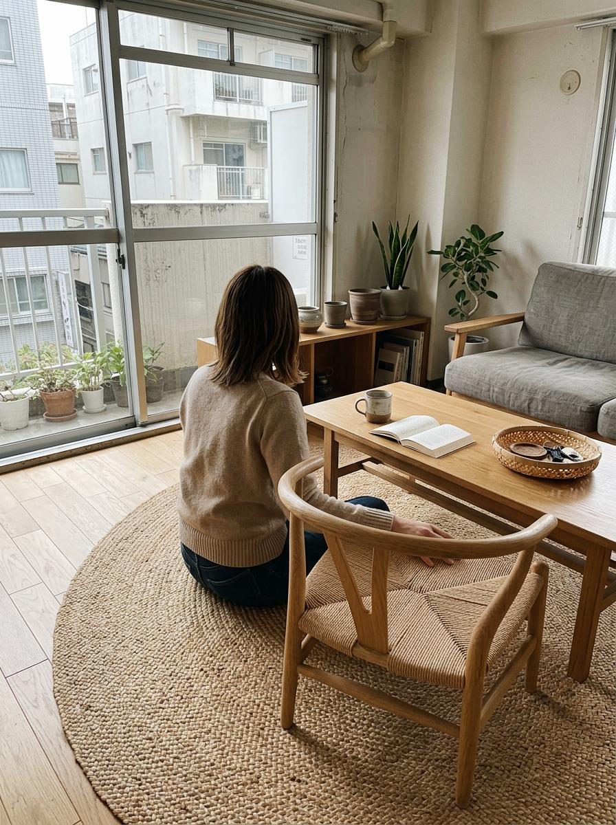 Discovering The Beauty Of Woven Accents In Japandi Living Room