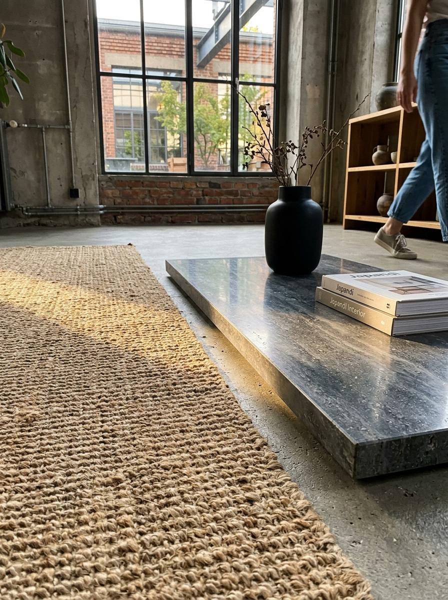 Durable Sisal And Polished Stone Japandi Texture Combinations