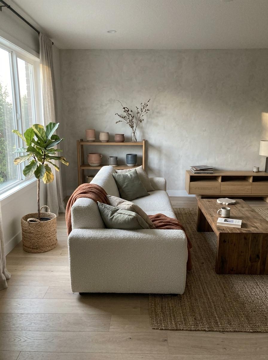 Earth Tone Japandi Living Room Ideas For Modern Homes