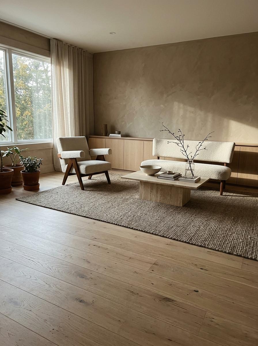 Earth Tones Lead The Way In This Elegant Japandi Living Room Concept