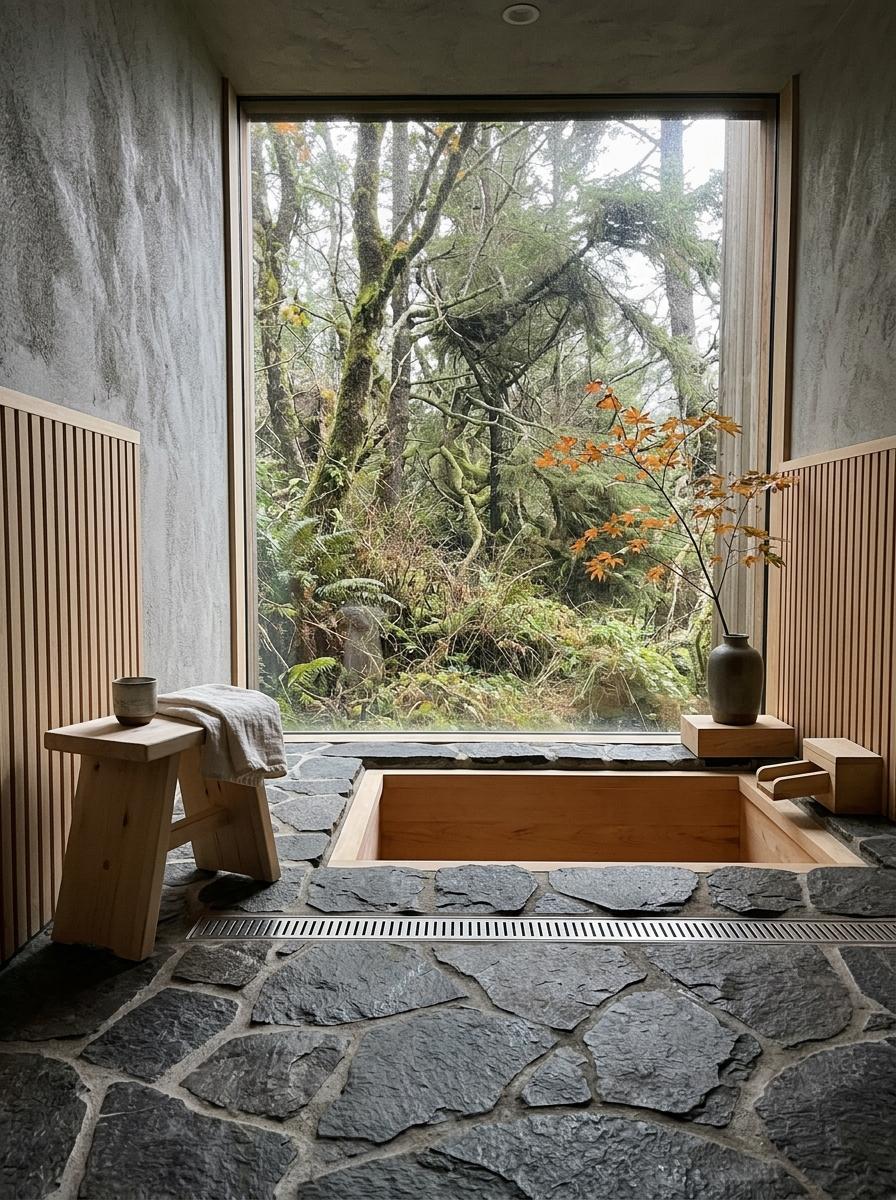 Earthy Elegance Within A Zen Japandi Bathroom