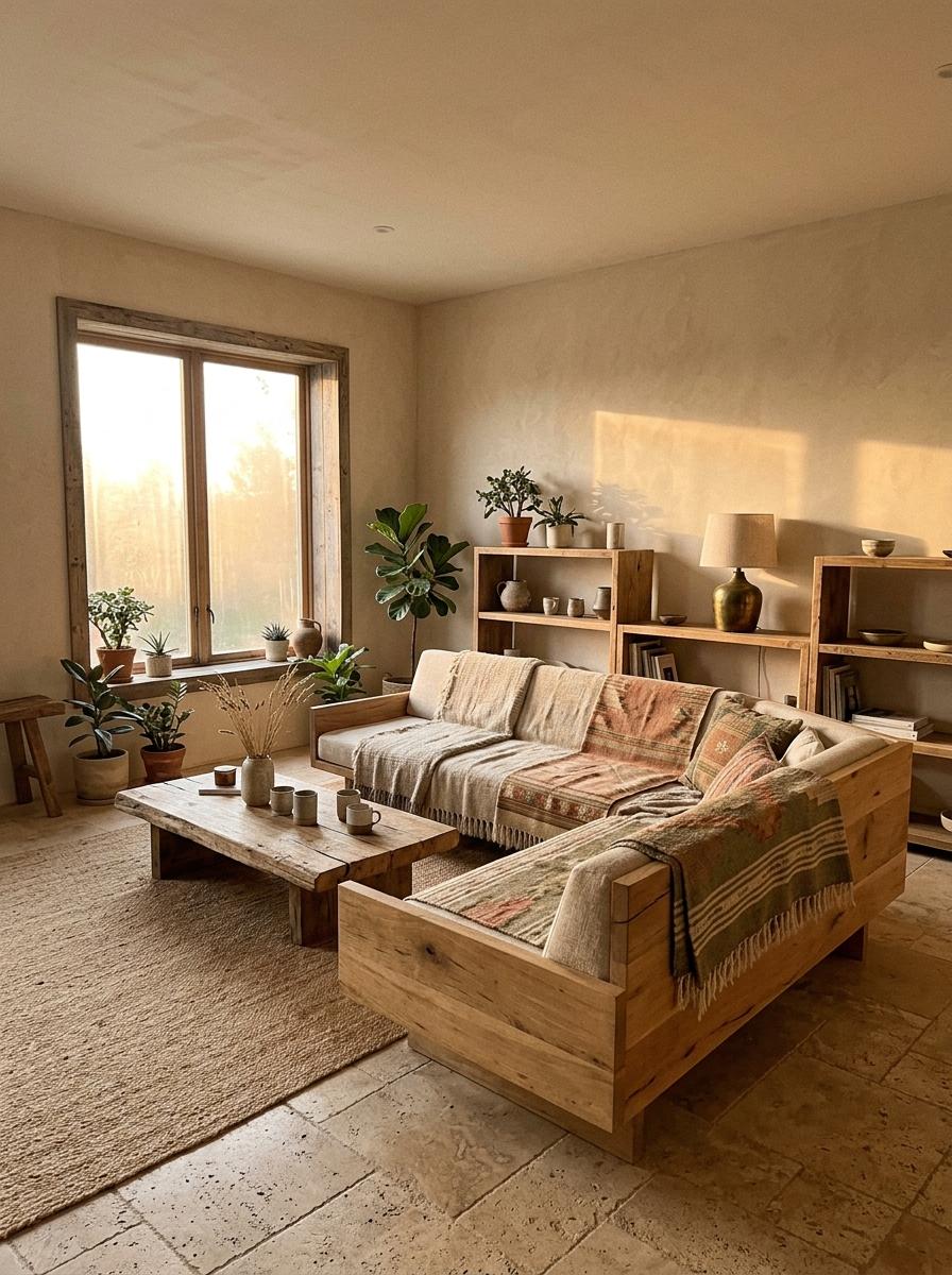 Earthy Palettes Define This Charming Boho Japandi Haven