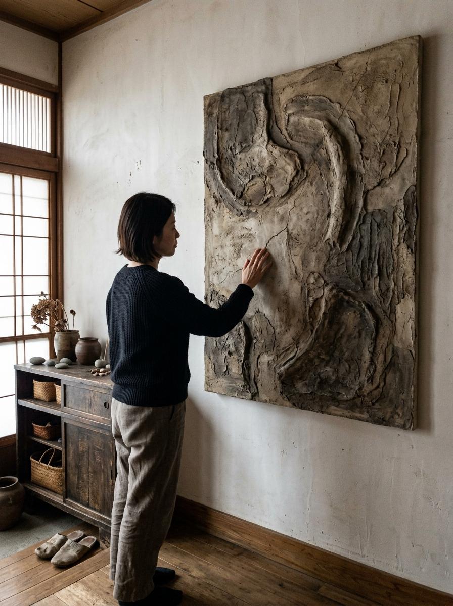 Earthy Tones And Textures In Japandi Wall Art Decor