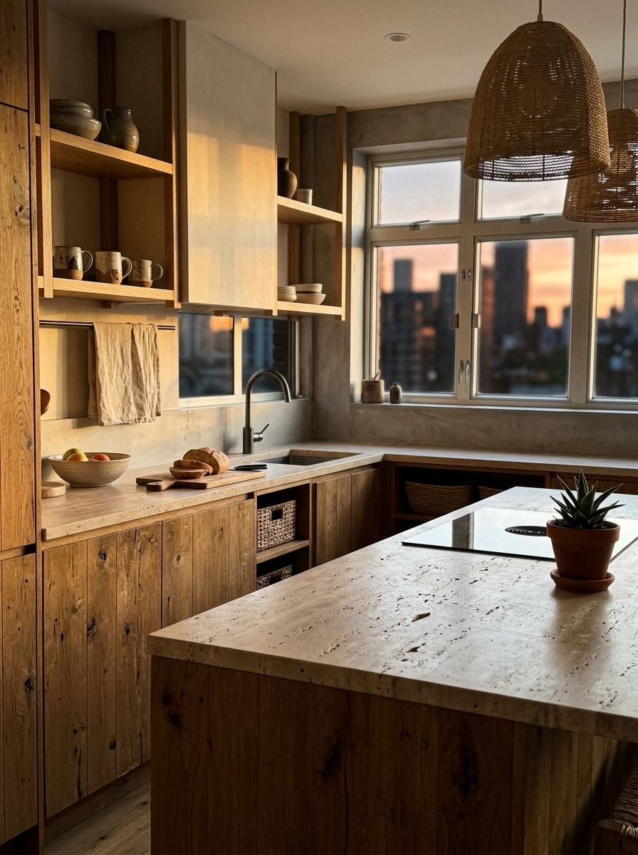 Earthy Tones Define This Stunning Organic Japandi Kitchen