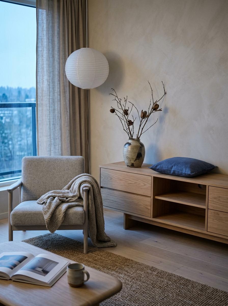 Elegant Elements Found In A Modern Japandi Living Room