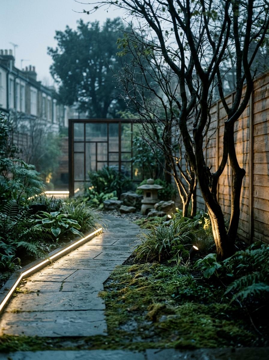 Elegant Illumination In A Modern Japandi Garden Lighting Layout