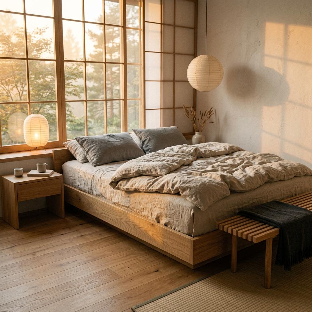 Elegant Minimalist Japandi Bedroom Textures And Tones
