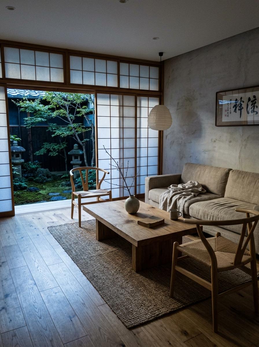 Elegant Simplicity Defined By A Minimalist Japandi Living Room