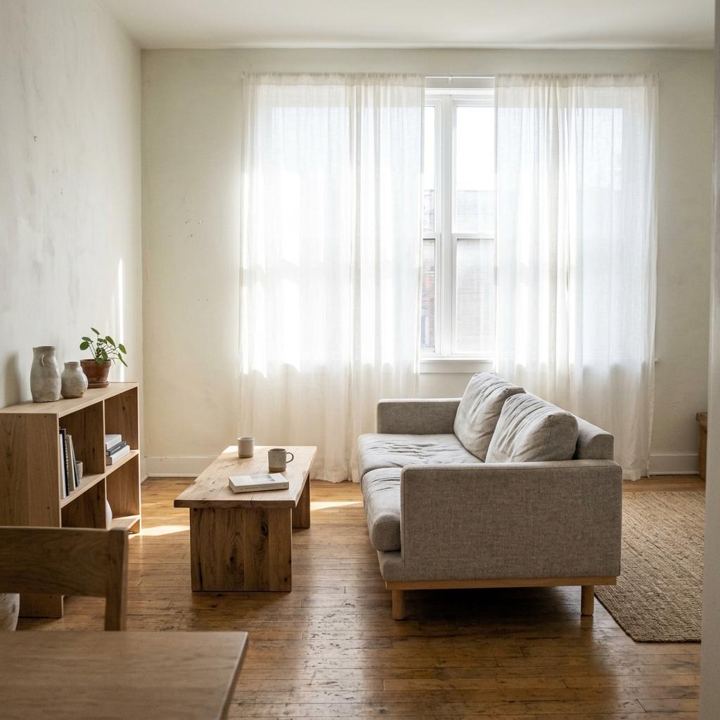 Elegant Simplicity Found Inside This Modern Cozy Japandi Living Room