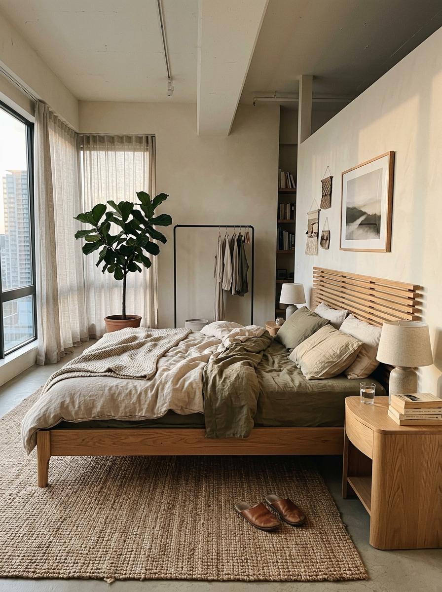 Elegant Simplicity In A Boho Japandi Styled Master Suite